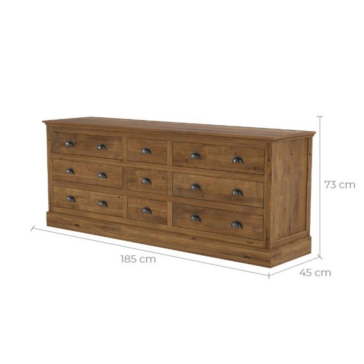 Rendez vous déco Buffet 9 tiroirs en bois de cèdre recyclé-Tobias