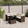 Voir la diapositive 1 : VIDAXL Salon de jardin avec coussins 6 pcs marron resine tressee