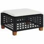 Voir la diapositive 2 : VIDAXL Tabouret de jardin et coussin noir 63,5x56x32 cm resine tressee
