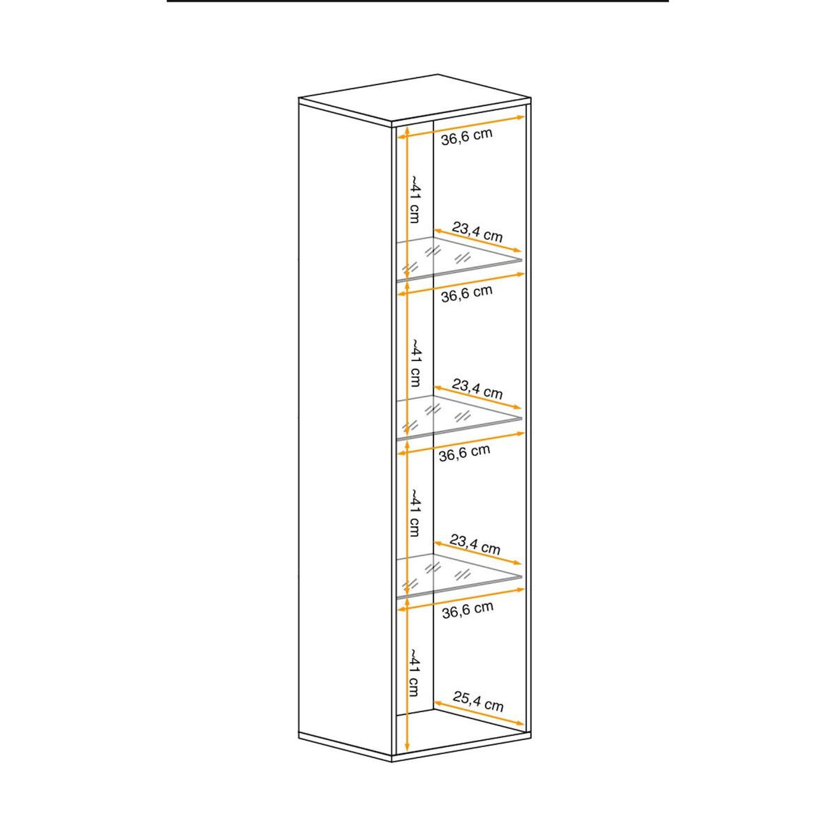 Paris Prix Vitrine LED Murale Design  Fly C3  170cm Noir