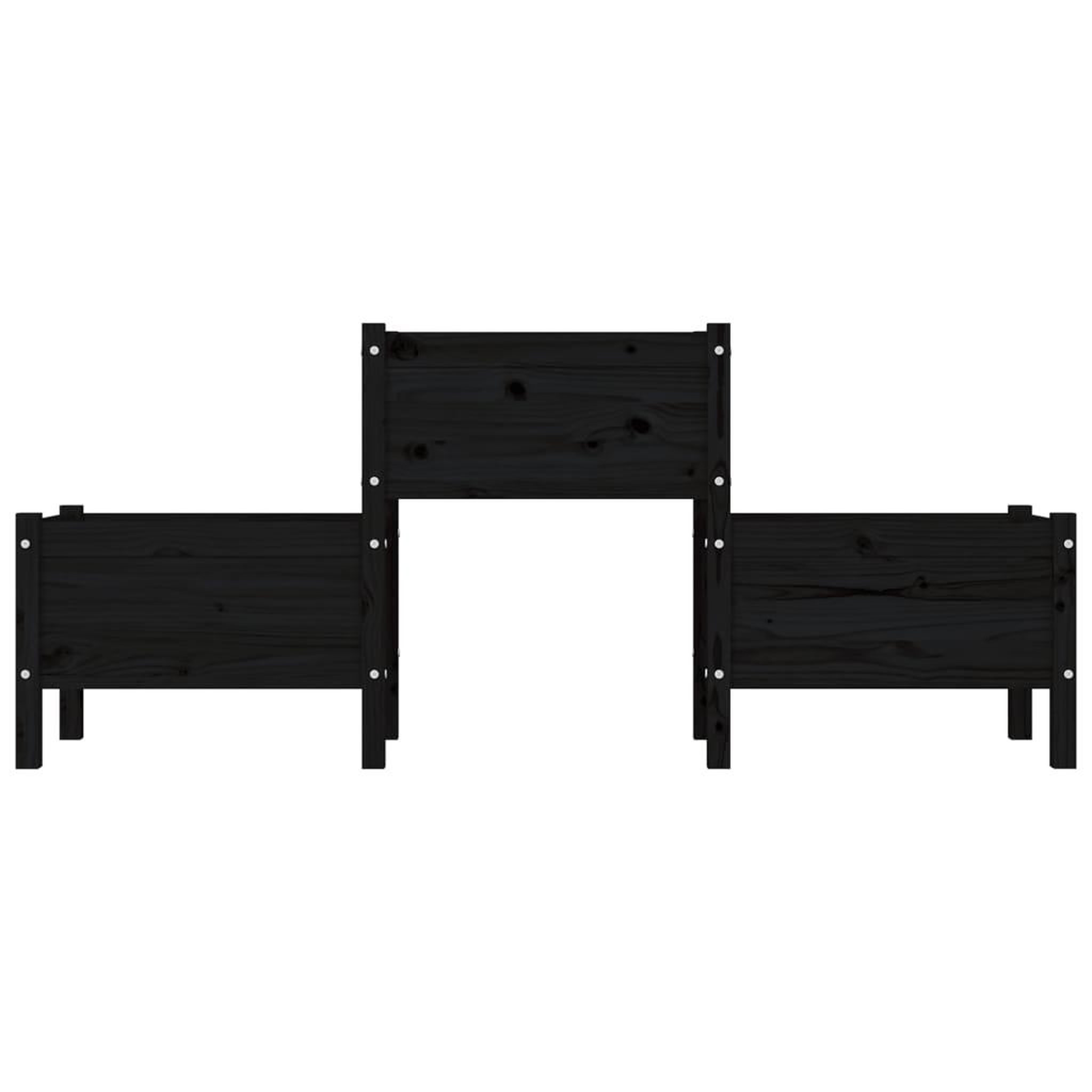 Voir la diapositive 4 : VIDAXL Jardiniere Noir 178,5x44x75 cm Bois massif de pin