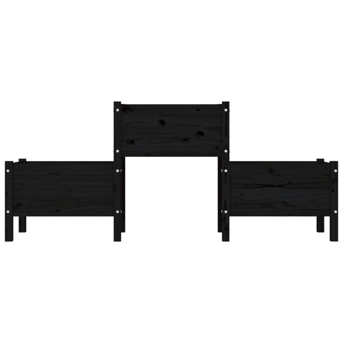 VIDAXL Jardiniere Noir 178,5x44x75 cm Bois massif de pin