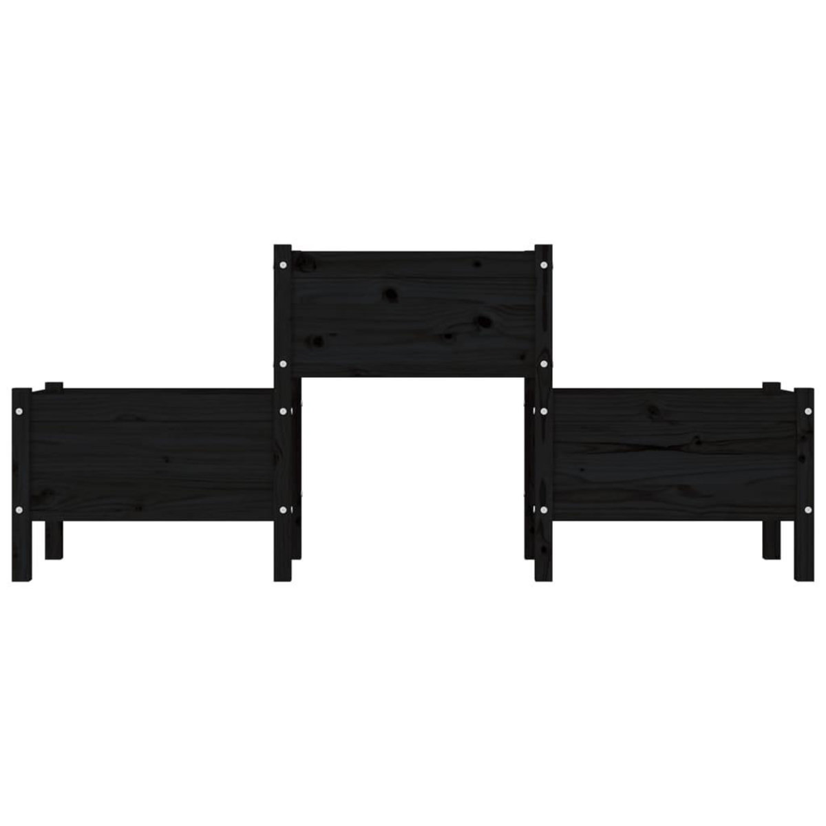 VIDAXL Jardiniere Noir 178,5x44x75 cm Bois massif de pin