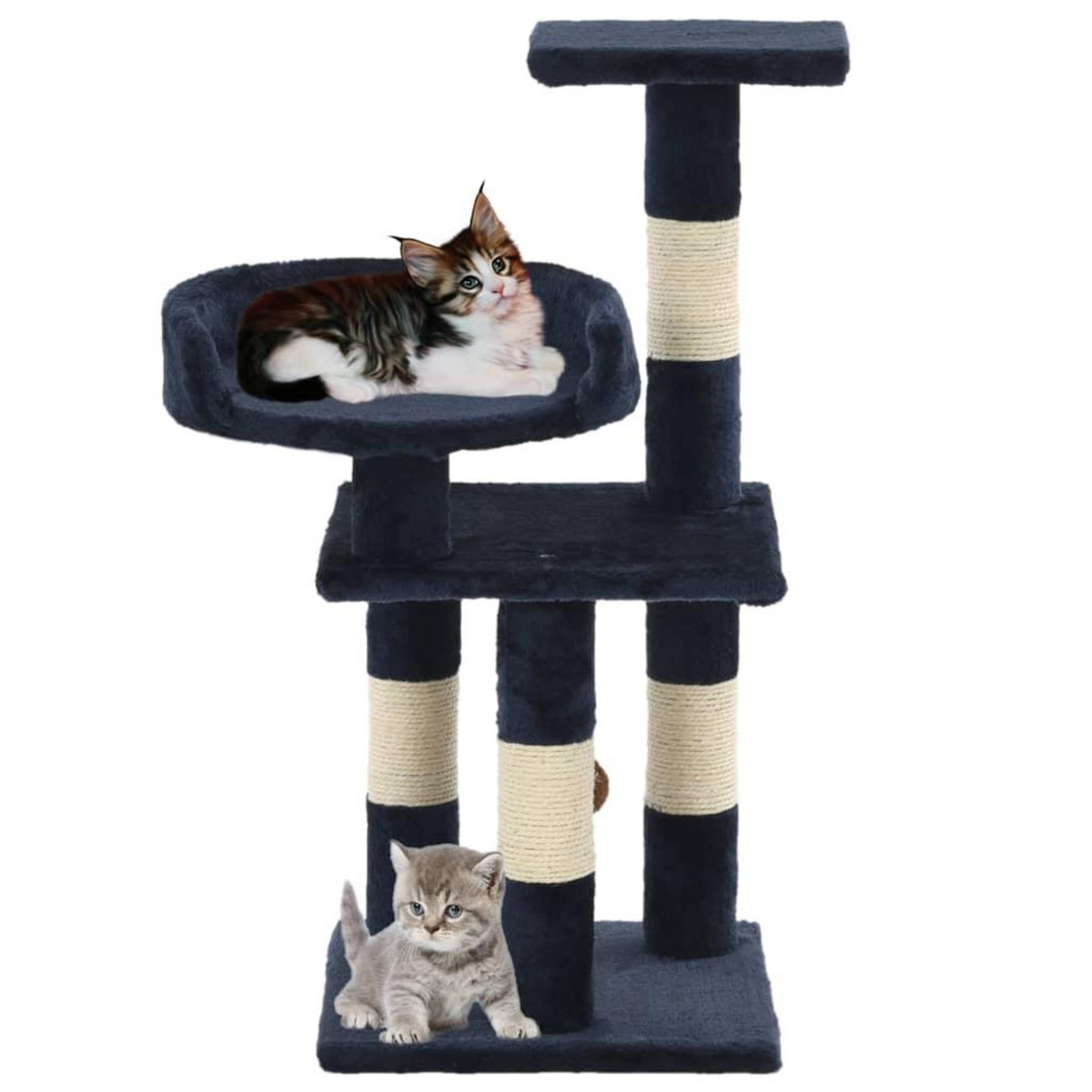 VIDAXL Arbre a chat avec griffoirs en sisal 65 cm Bleu