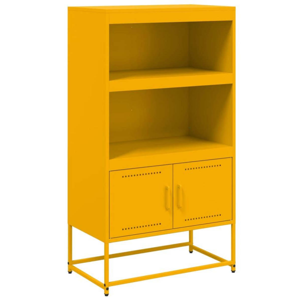VIDAXL Buffet haut jaune moutarde 68,5x38,5x123,5 cm acier