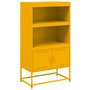 Voir la diapositive 2 : VIDAXL Buffet haut jaune moutarde 68,5x38,5x123,5 cm acier