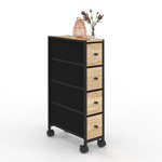 ID MARKET Tour de rangement 4 tiroirs UTAH sur roulettes colonne gain de place design industriel