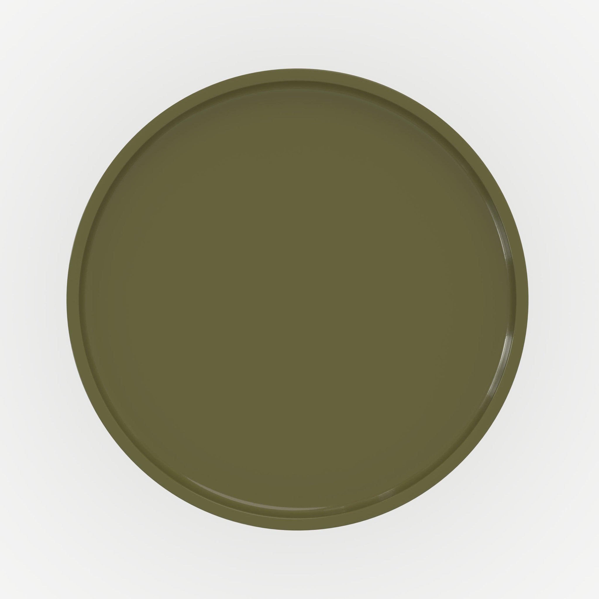 Voir la diapositive 3 : MAISON PAVANE Table d'appoint laquée vert olive en MDF, D40 cm-Nora