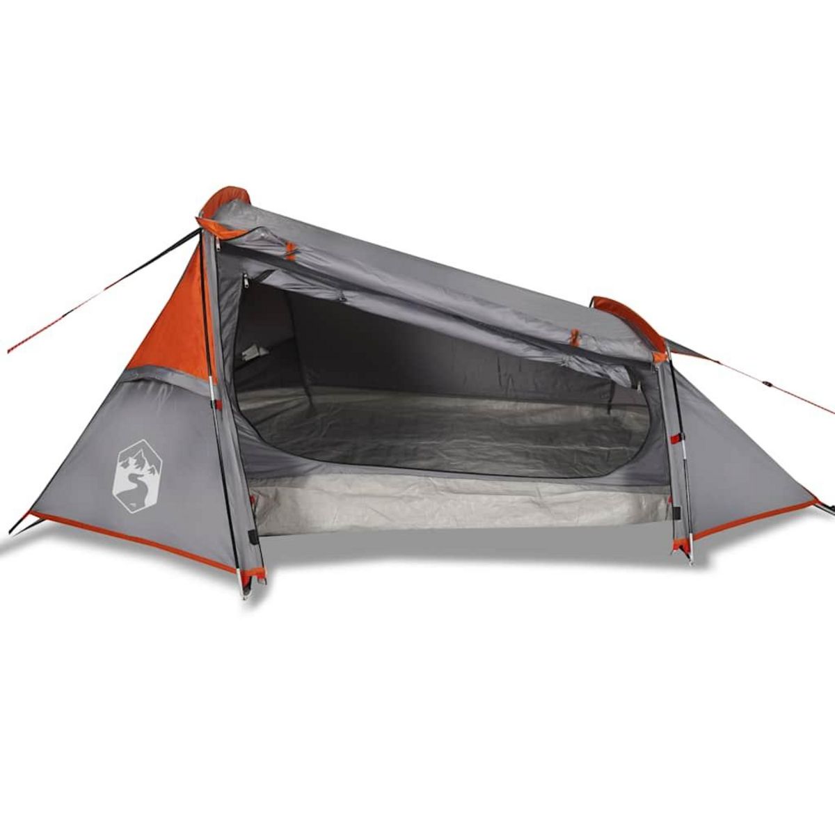 VIDAXL Tente de camping tunnel 2 personnes gris et orange impermeable