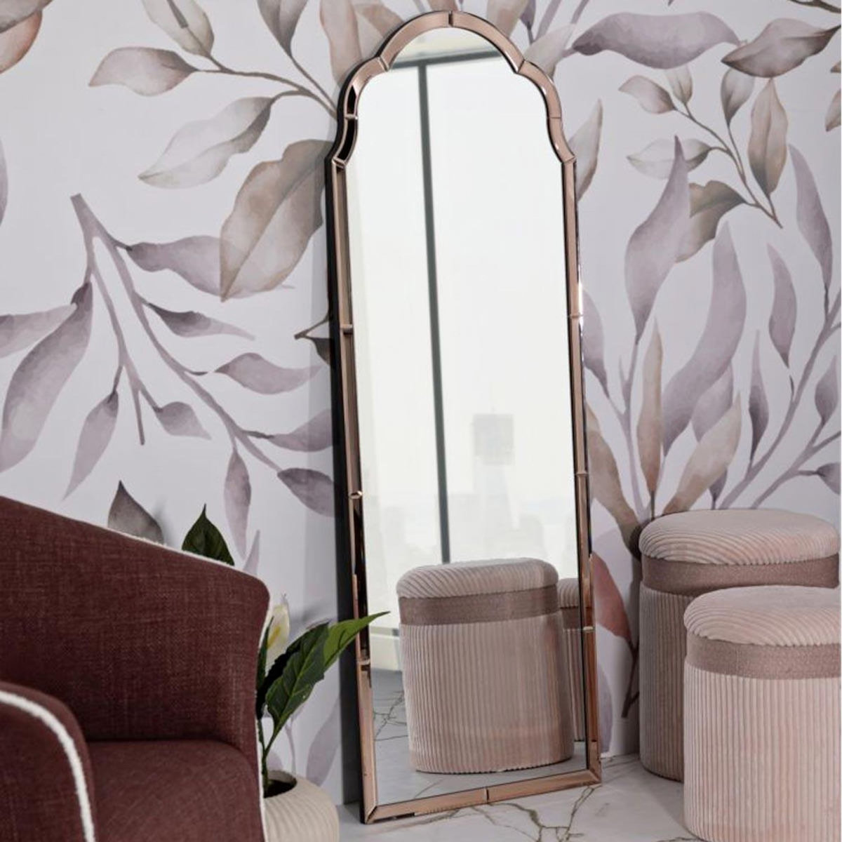 Paris Prix Miroir Mural  Tangier  150cm Rose