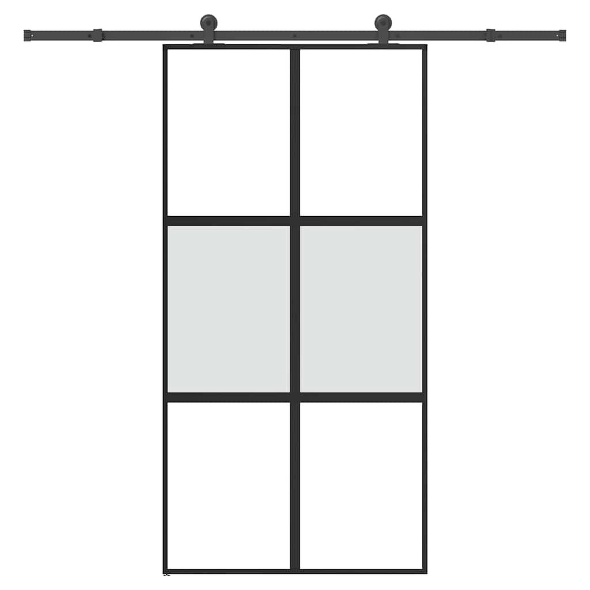 VIDAXL Porte coulissante kit de quincaillerie trempe verre aluminium