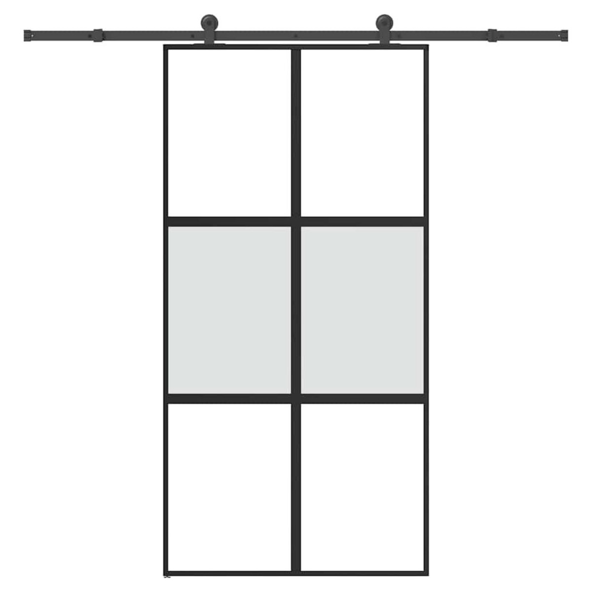 VIDAXL Porte coulissante kit de quincaillerie trempe verre aluminium