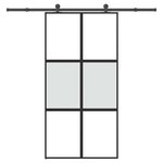 VIDAXL Porte coulissante kit de quincaillerie trempe verre aluminium