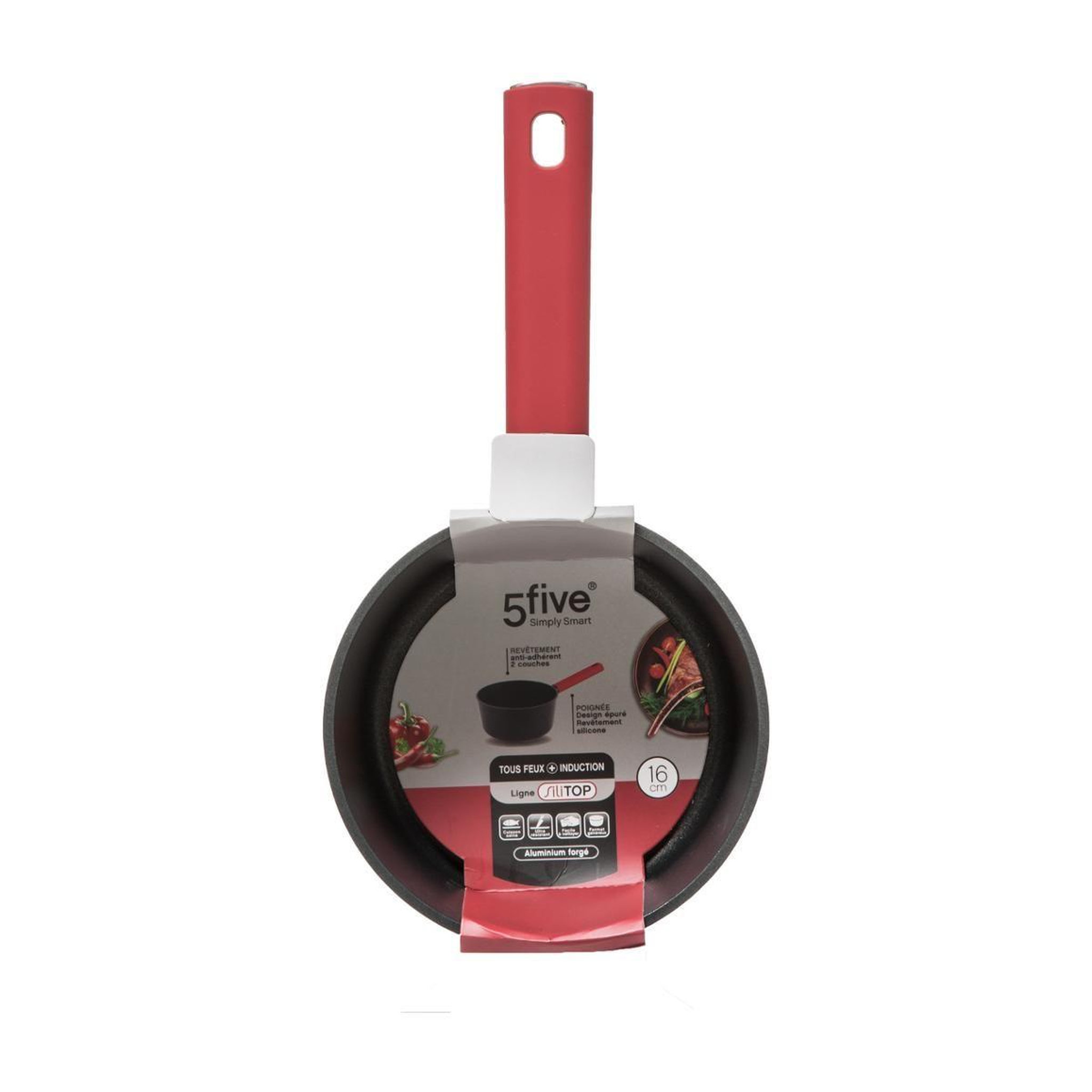Voir la diapositive 4 : FIVE Casserole en Aluminium Forgé  Silitop  17cm Noir