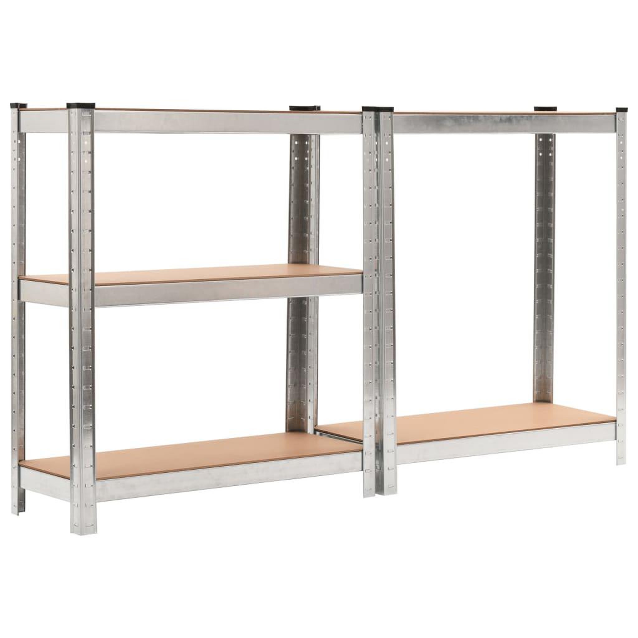Voir la diapositive 4 : VIDAXL Etagere de rangement 5 niveaux Argente Acier et bois ingenierie