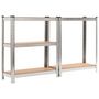 Voir la diapositive 4 : VIDAXL Etagere de rangement 5 niveaux Argente Acier et bois ingenierie