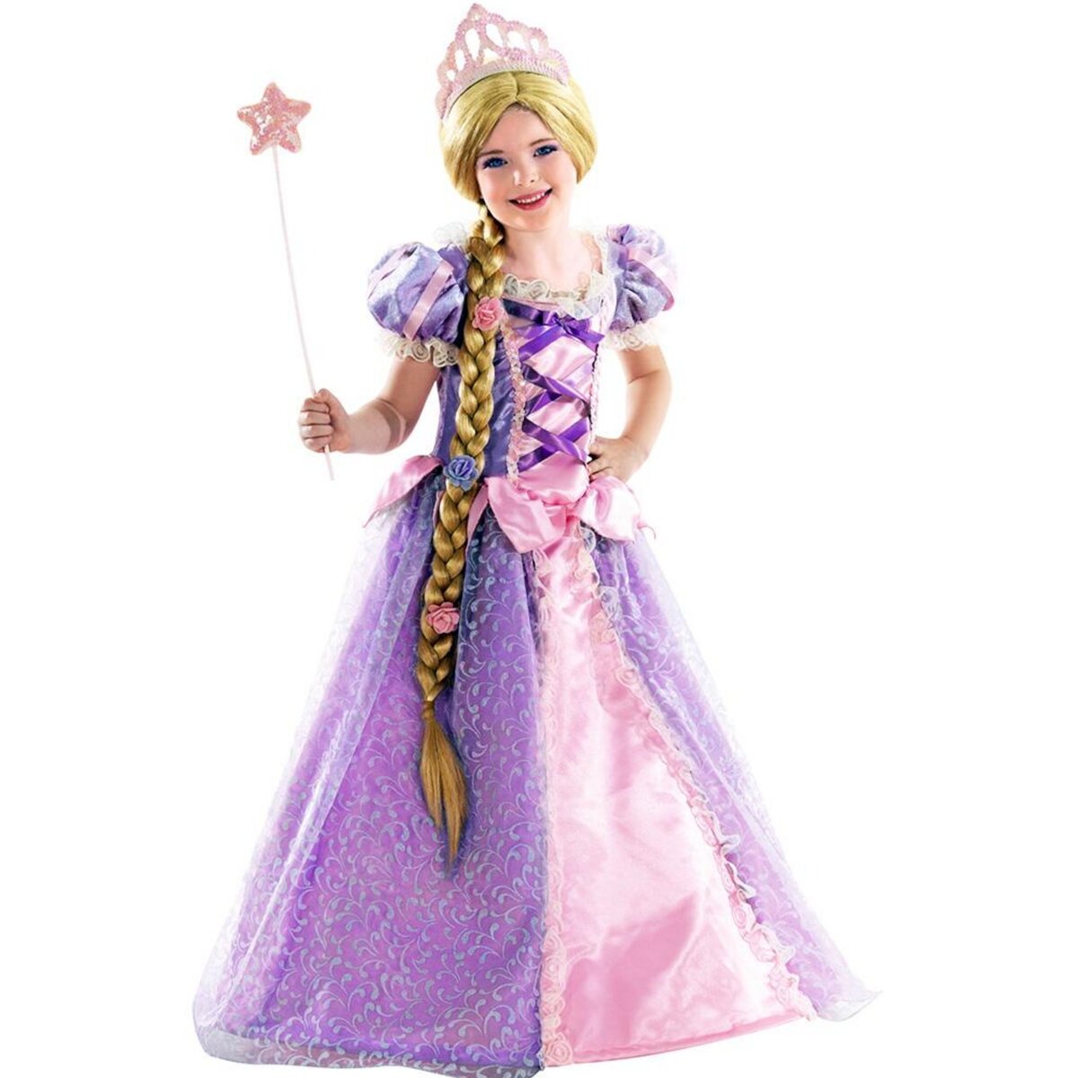 CLOWN REPUBLIC Déguisement de Princesse - Raiponce - Enfant - 7/8 ans (122  à 128 cm) pas cher 