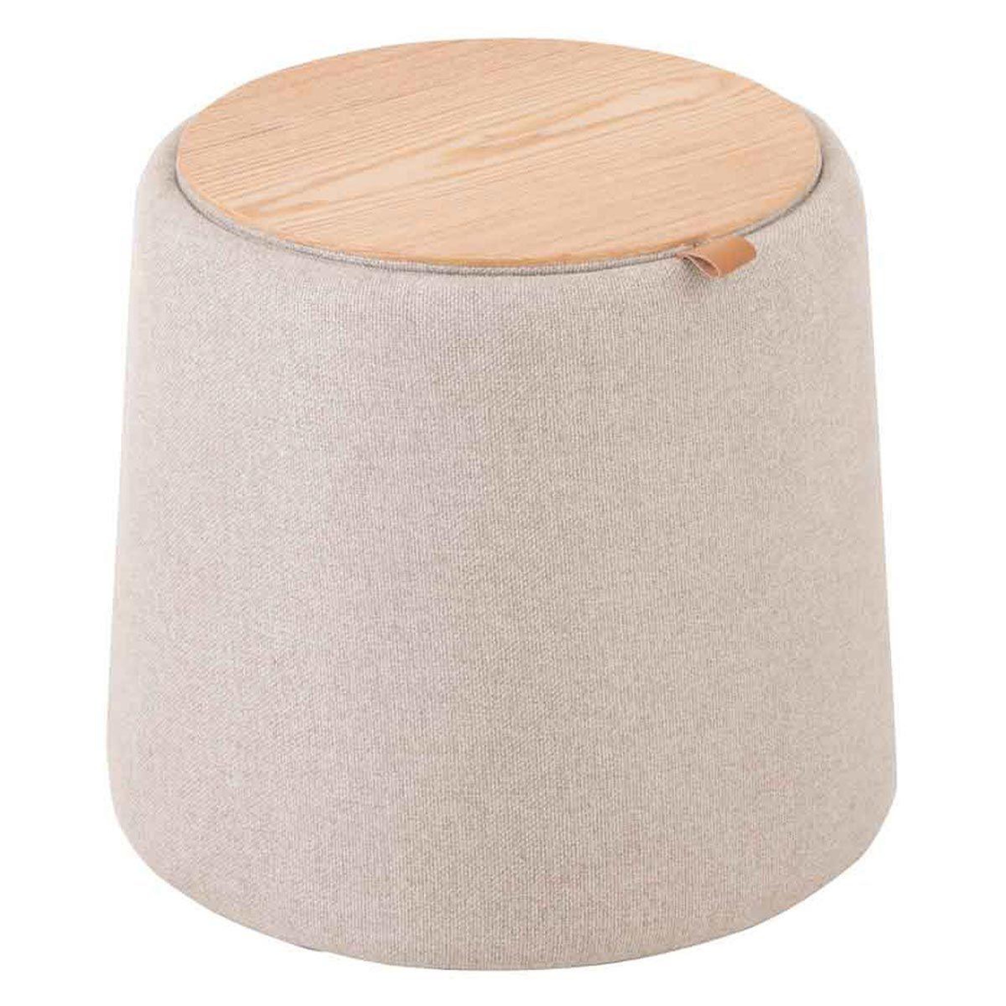 Voir la diapositive 2 : J-LINE Pouf rond design  munica  43cm beige