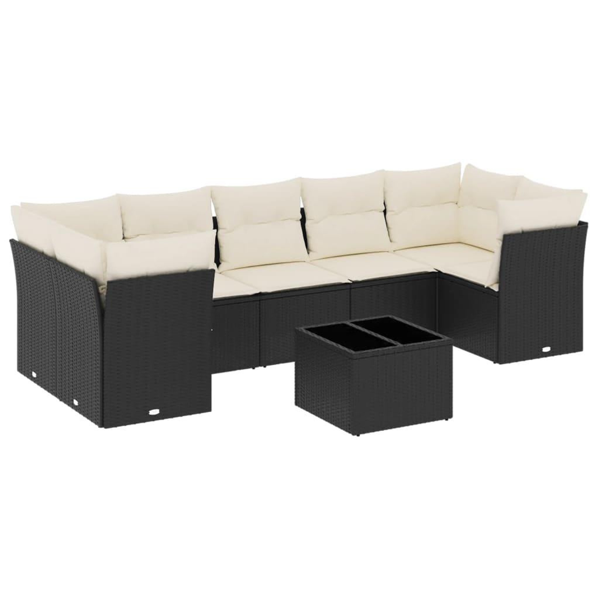Voir la diapositive 2 : VIDAXL Salon de jardin 8 pcs avec coussins noir resine tressee