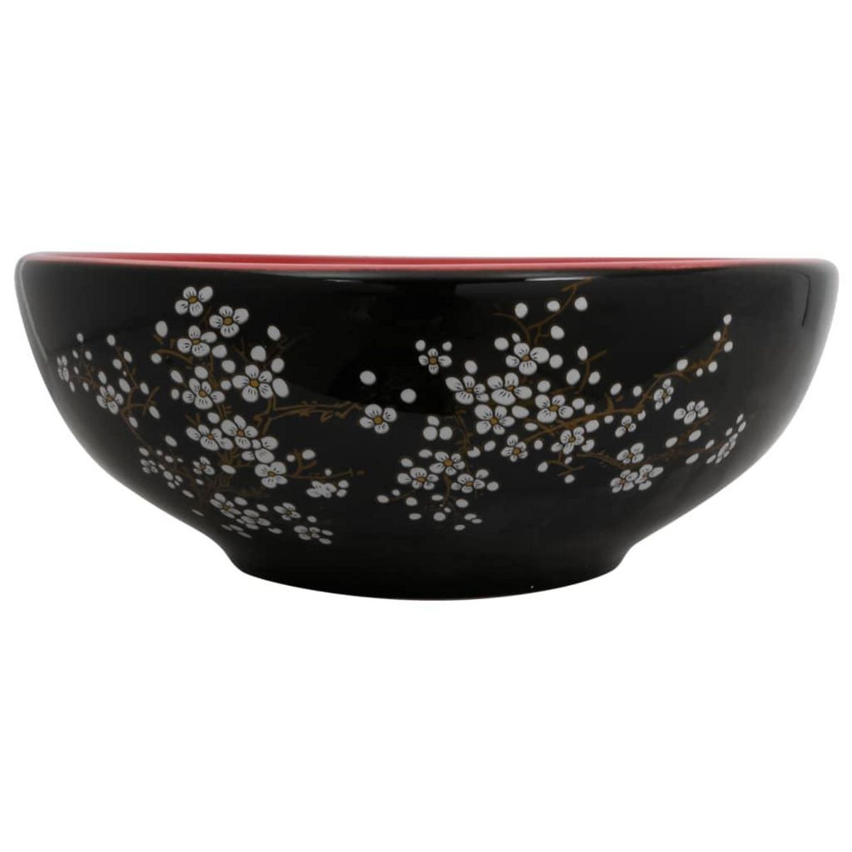 VIDAXL Vasque a poser noir et rouge rond Φ41x14 cm ceramique