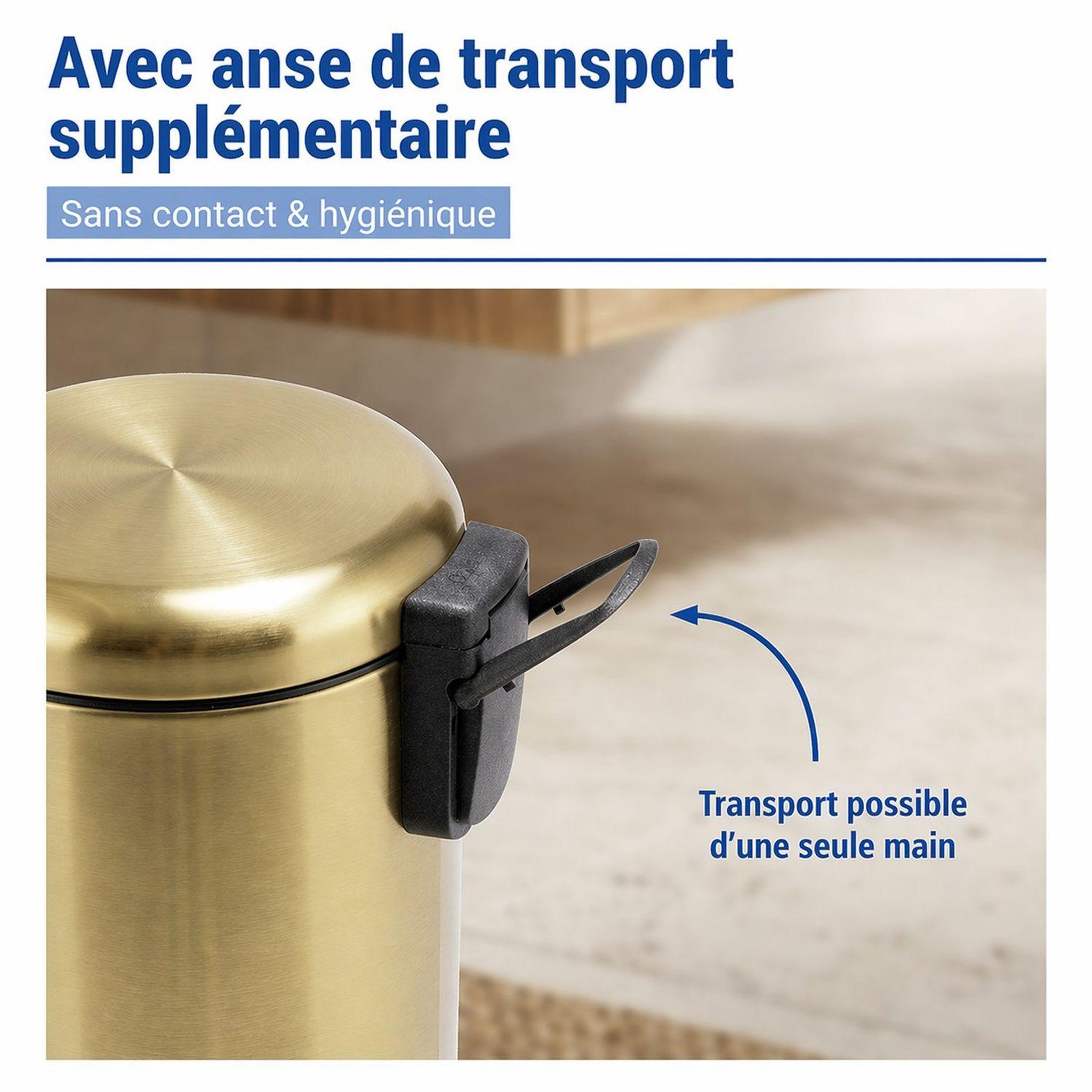 Voir la diapositive 5 : Wenko Poubelle à pédale indus leman - 3 l