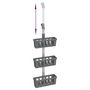 Voir la diapositive 5 : VIDAXL Etagere de douche suspendue 30x15x(67-105) cm aluminium