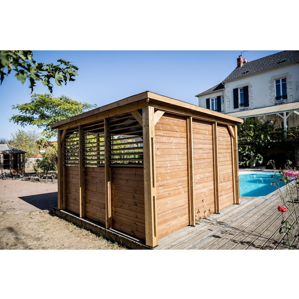 Habrita Pool house - Deux parois avec comptoirs - 14,36m² - BLUETERM