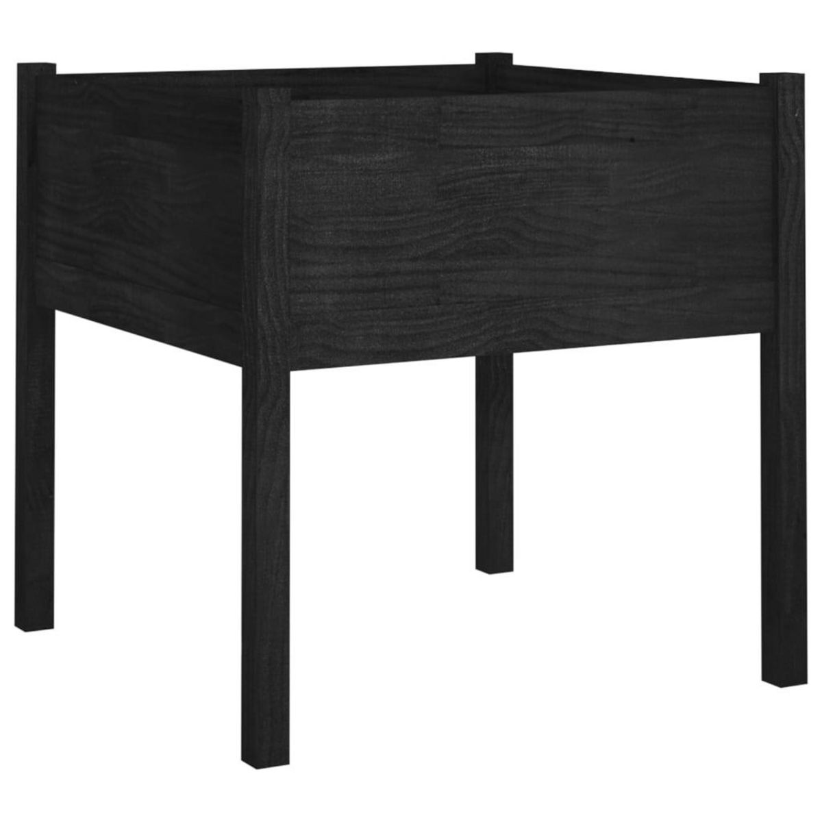 VIDAXL Jardiniere d'exterieur Noir 70x70x70 cm Bois de pin massif