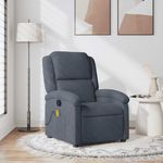 VIDAXL Fauteuil de massage inclinable gris fonce velours