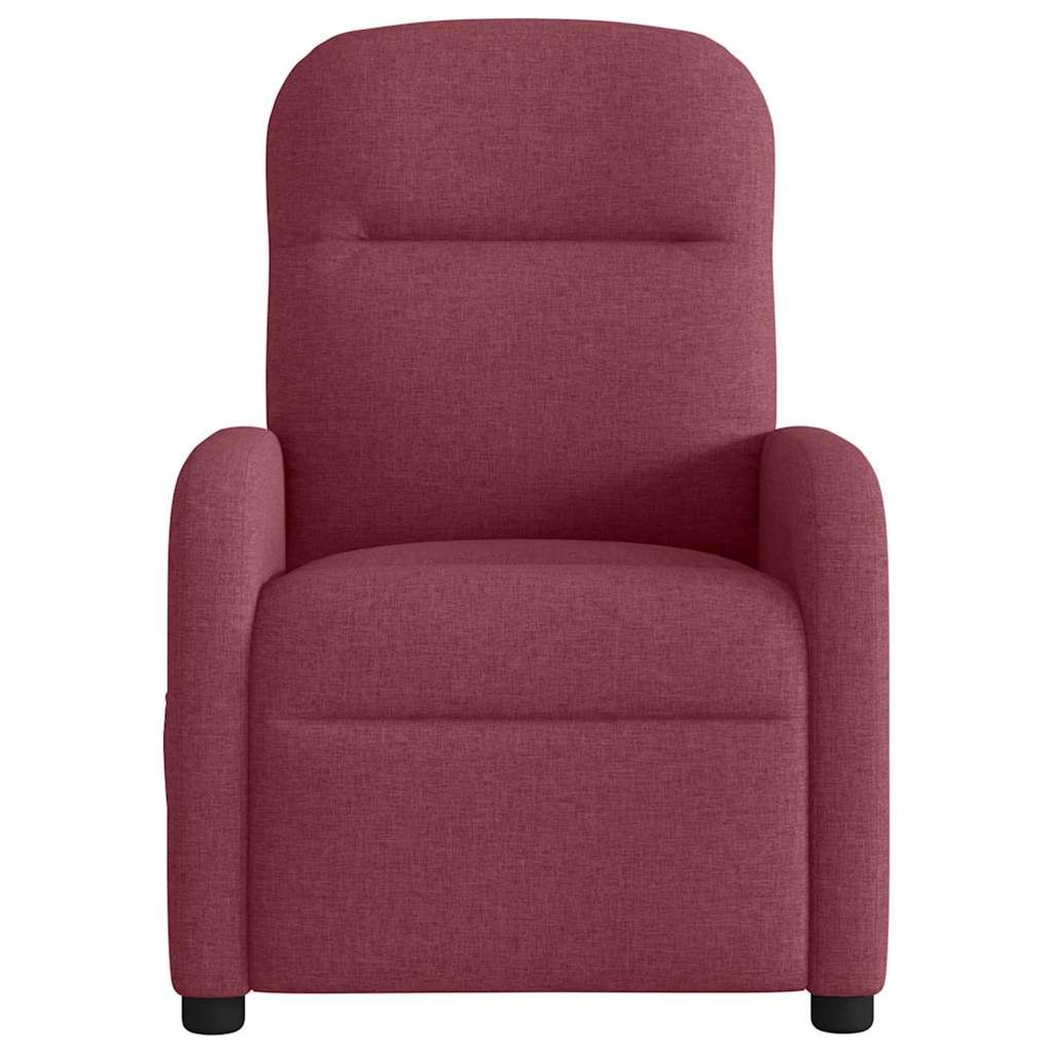 Voir la diapositive 3 : VIDAXL Fauteuil de massage inclinable Rouge bordeaux Tissu