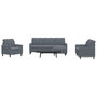 Voir la diapositive 1 : VIDAXL Ensemble de canapes 4 pcs avec coussins Gris fonce Velours