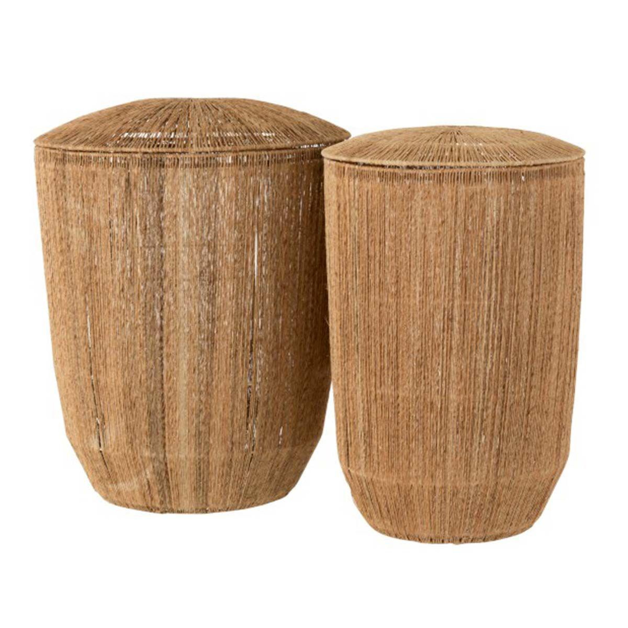 J-LINE Lot de 2 paniers en jute  dantya  58cm naturel
