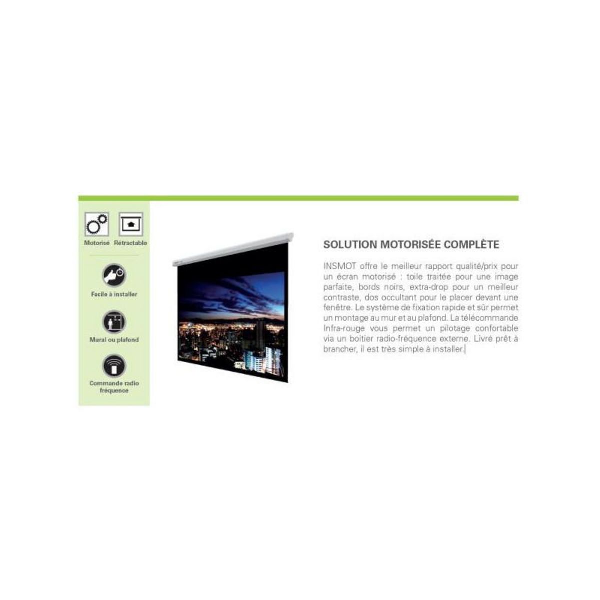 Ecran vidéoprojection INSTAAL MOT SCREEN 240V  4:3 240*180  REM.CONTROL INSTALL - INSMOT240V3