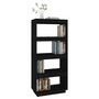 Voir la diapositive 4 : VIDAXL Bibliotheque/Separateur de piece Noir 60x35x135 cm Pin massif