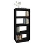 Voir la diapositive 4 : VIDAXL Bibliotheque/Separateur de piece Noir 60x35x135 cm Pin massif