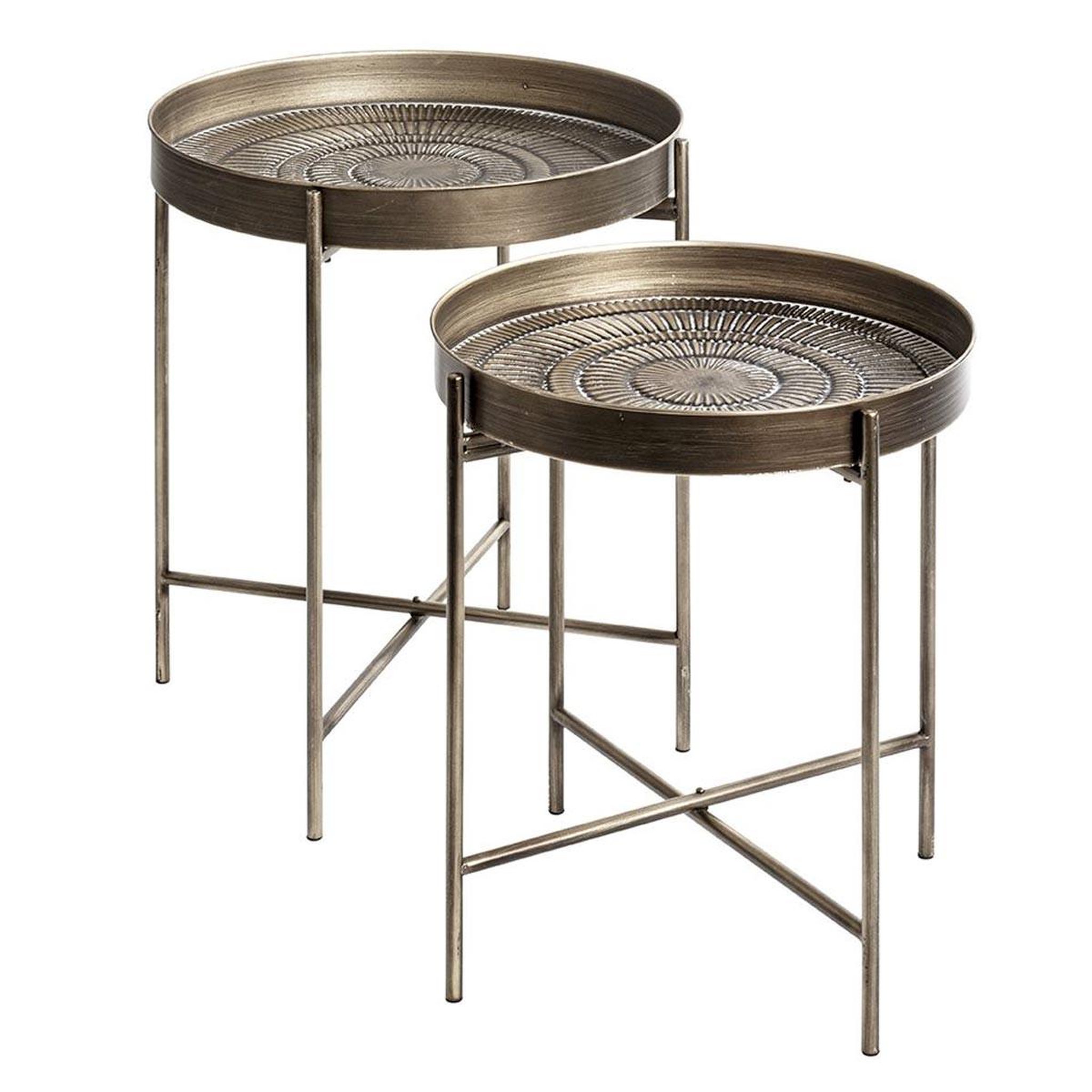Paris Prix Lot de 2 tables d'appoint  nelia  56cm cuivre