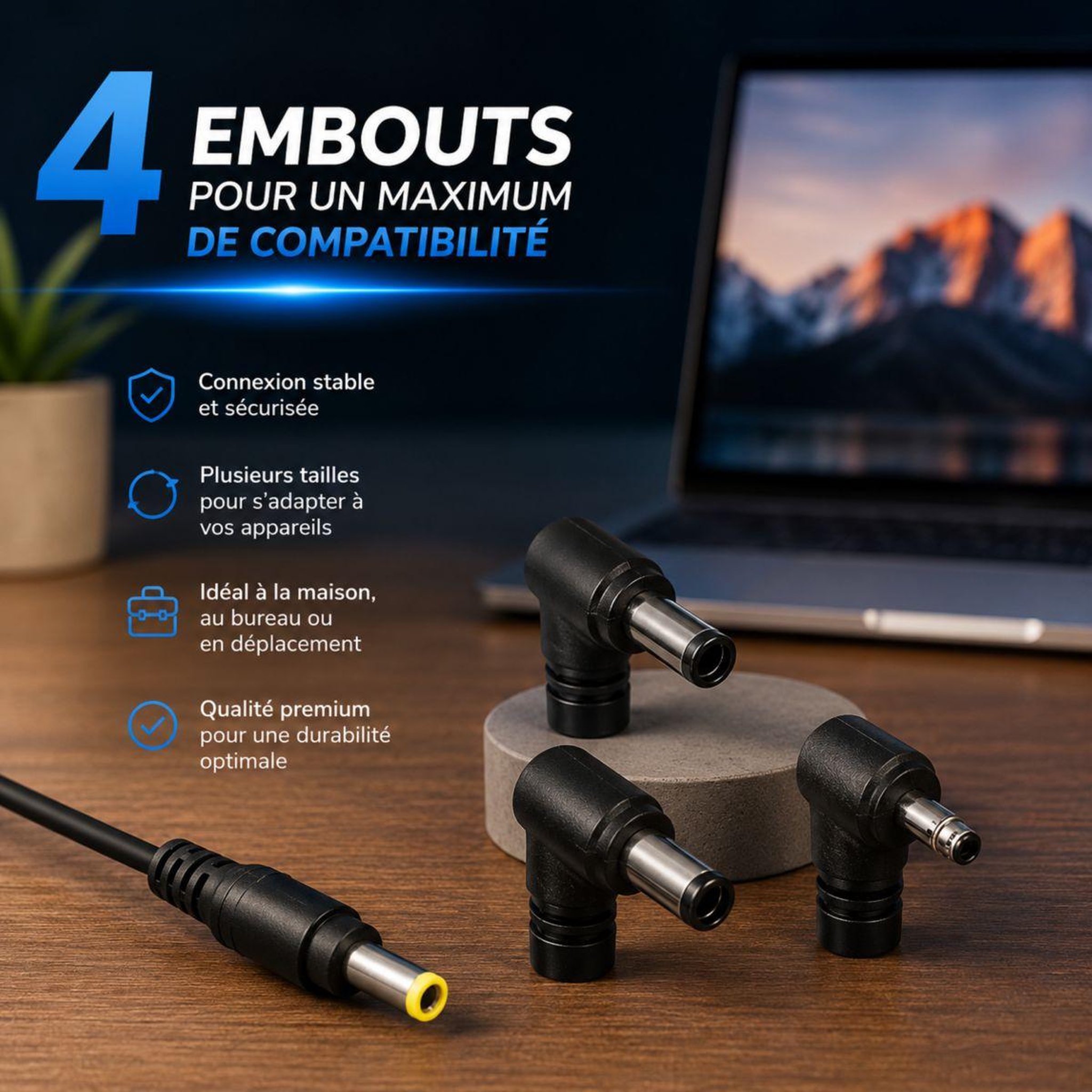 Voir la diapositive 3 : Trust Chargeur ordinateur portable 90w pour pc portable hp maxo