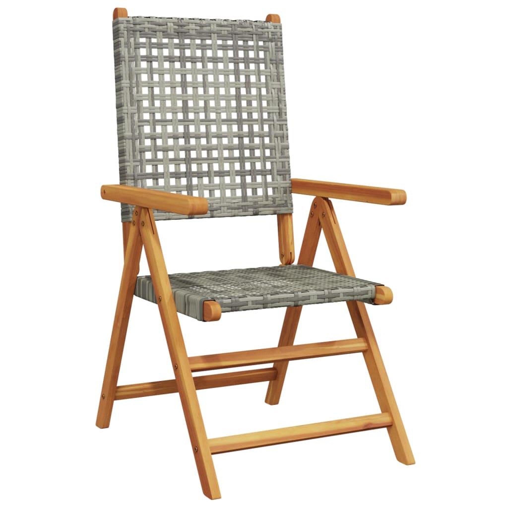 Voir la diapositive 4 : VIDAXL Chaises de jardin lot de 2 gris bois massif d'acacia et rotin