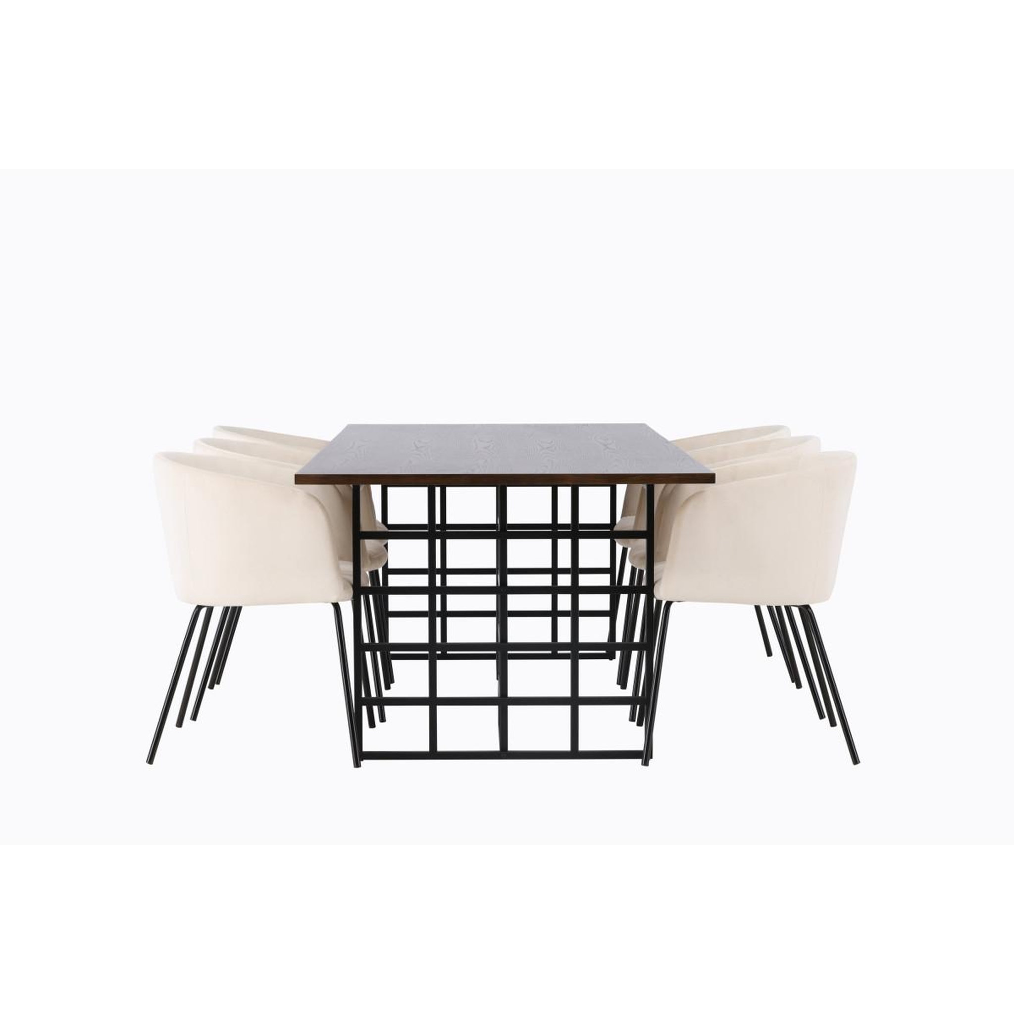 Voir la diapositive 3 : Paris Prix Ensemble table à manger & 6 chaises  ystad & berit  220cm moka & beige