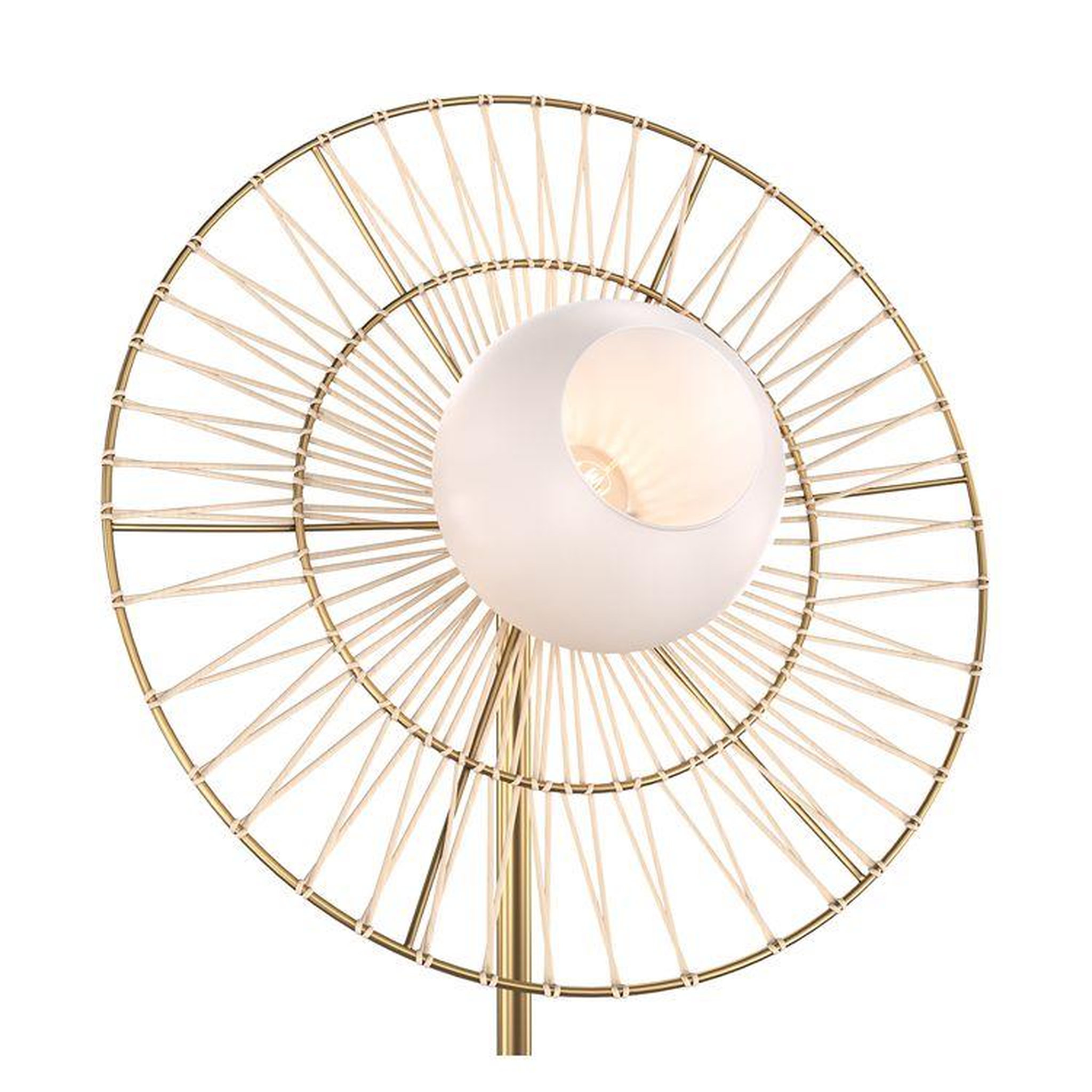 Voir la diapositive 6 : MAISON PAVANE Lampadaire en métal doré 156 cm-bandia