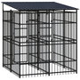 Voir la diapositive 4 : VIDAXL Chenil d'exterieur avec toit pour chiens Acier 3,69 m²