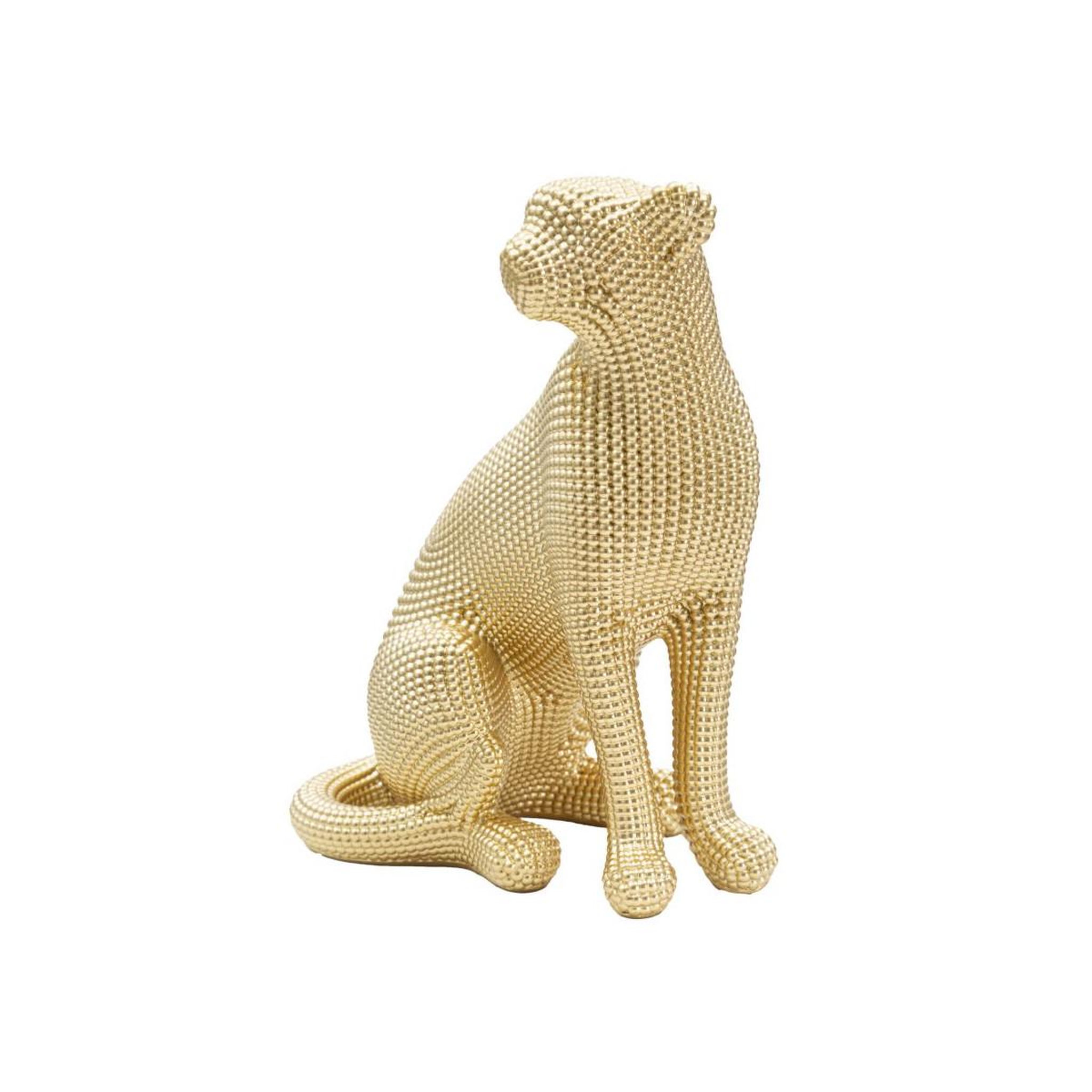 Voir la diapositive 3 : Paris Prix Statuette déco en résine  léopard  29cm or