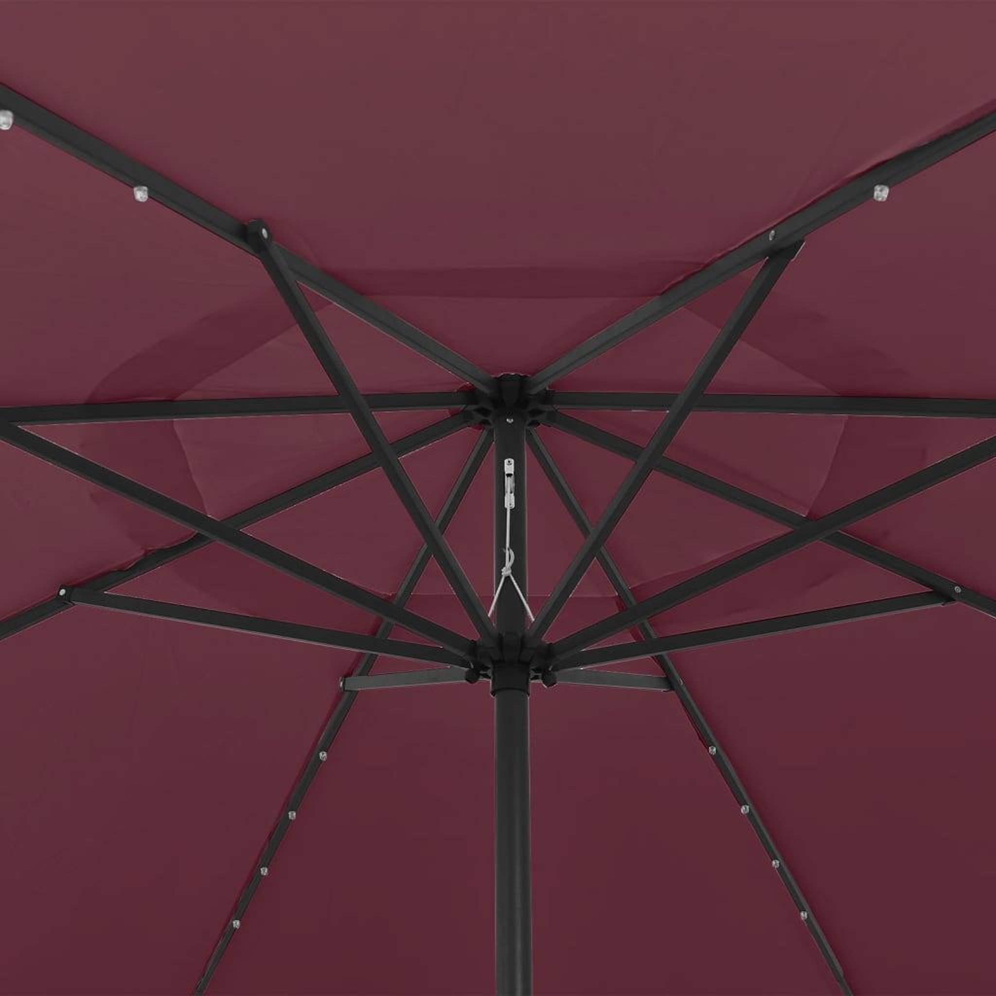 Voir la diapositive 4 : VIDAXL Parasol de jardin avec lumieres LED mat en metal rouge bordeaux