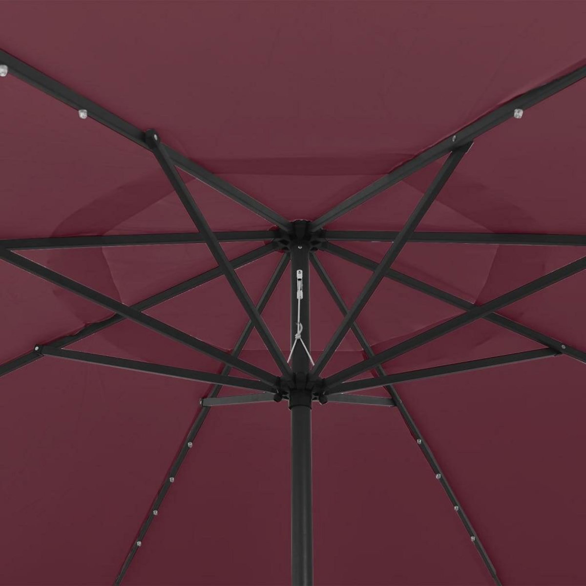 VIDAXL Parasol de jardin avec lumieres LED mat en metal rouge bordeaux