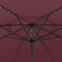 Voir la diapositive 4 : VIDAXL Parasol de jardin avec lumieres LED mat en metal rouge bordeaux