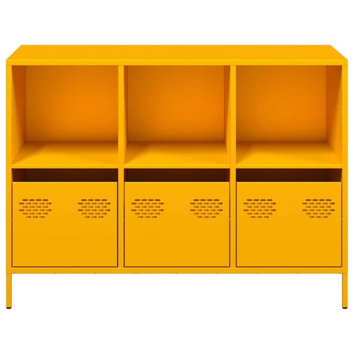 VIDAXL Buffet jaune moutarde 101,5x39x73,5 cm acier lamine a froid