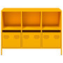 Voir la diapositive 5 : VIDAXL Buffet jaune moutarde 101,5x39x73,5 cm acier lamine a froid