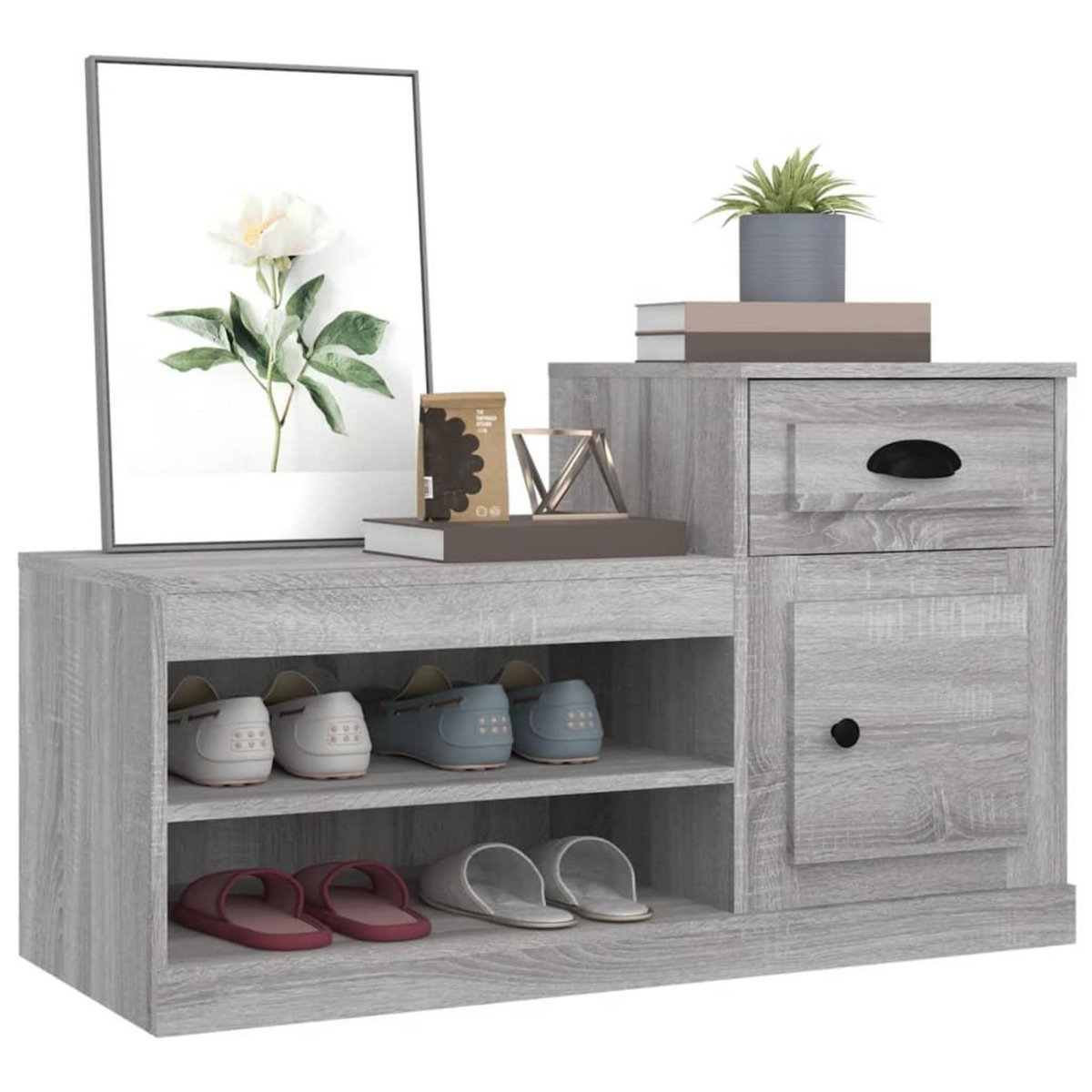 VIDAXL Armoire a chaussures sonoma gris 100x42x60 cm bois d'ingenierie