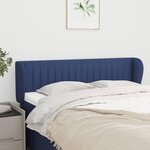 VIDAXL Tete de lit avec oreilles Bleu 147x23x78/88 cm Tissu