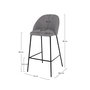 Voir la diapositive 4 : Rendez vous déco Lot de 2 chaises pour îlot central 66 cm en tissu chiné gris foncé-Karl